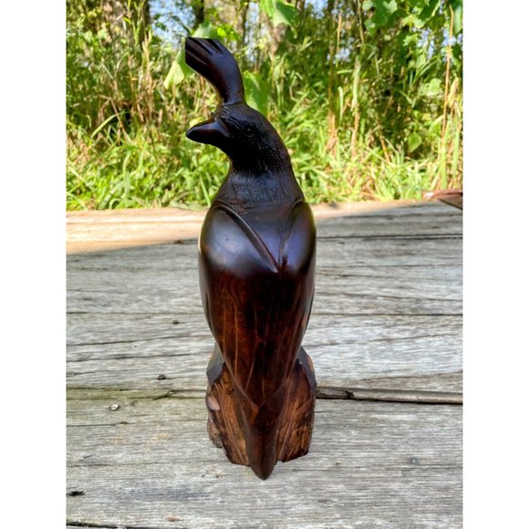 Vintage Heavy Carved Wood Quail Bird Sculpture - Picture 11 of 14